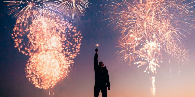 man with fireworks